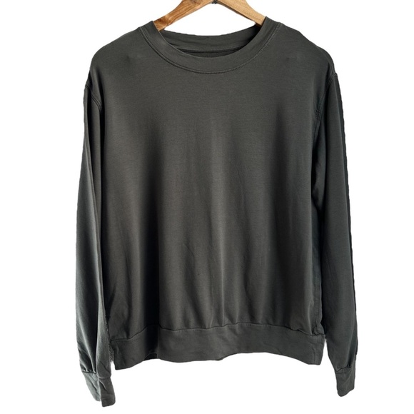 Lou & Grey | Olive Green Lightweight Sweatshirt Top - Picture 1 of 7